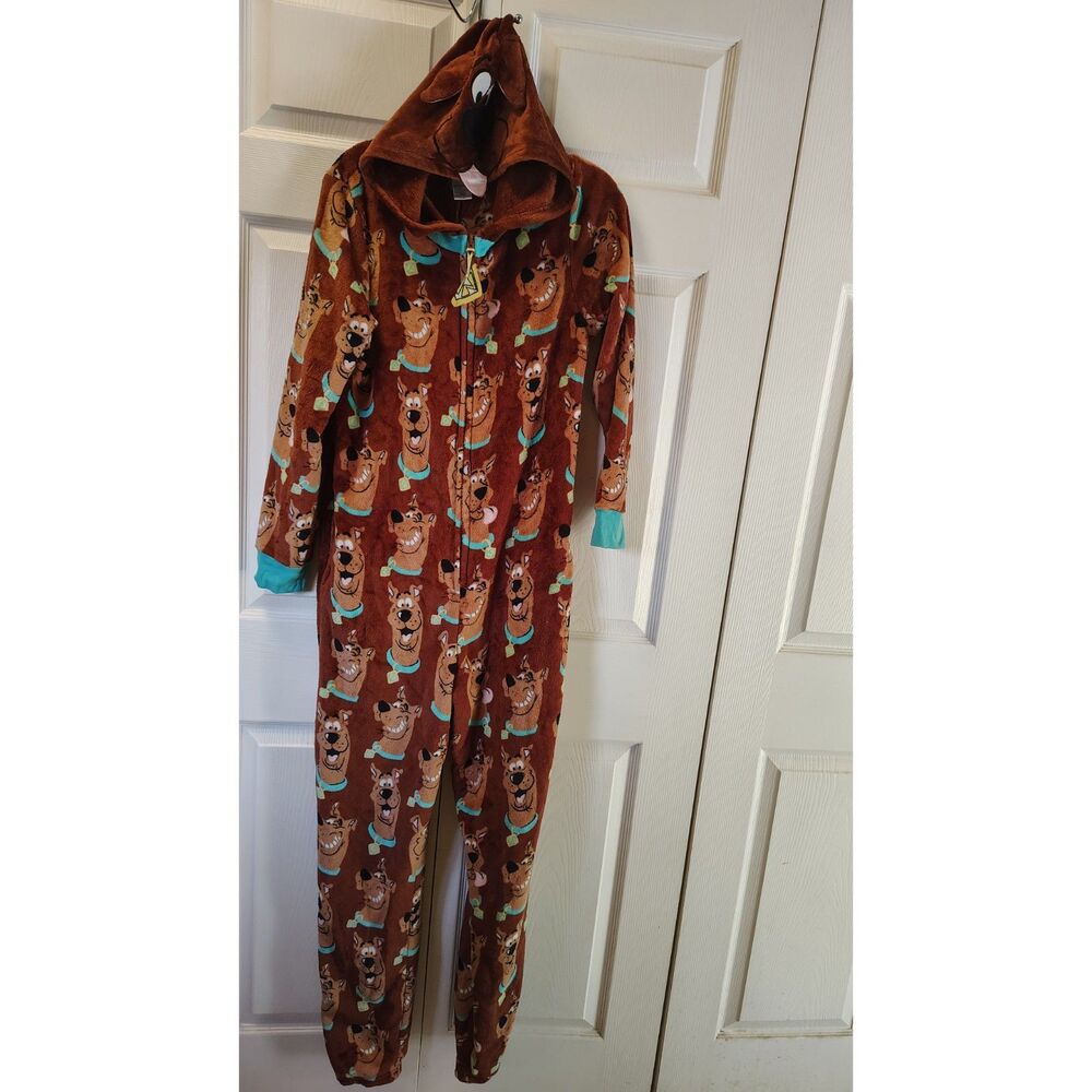 Warner Bros. Scooby-Doo Women's Fleece Hooded Union Suit Onesie Pajamas